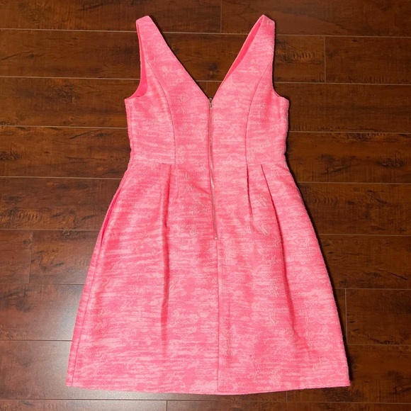 BETSEY JOHNSON Jacquard Structured Pink Mini A-Line Dress Size 6 - Picture 5 of 13